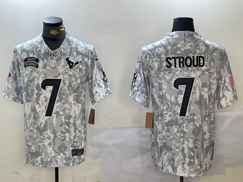 Men's Houston Texans C.J. Stroud #7 Arctic Camo 2024 Salute to Service Limited Jersey1
