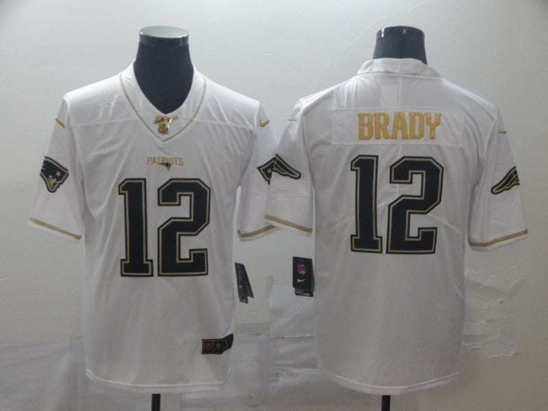 Men's New England Patriots Tom Brady #12 White Game Player Jersey1