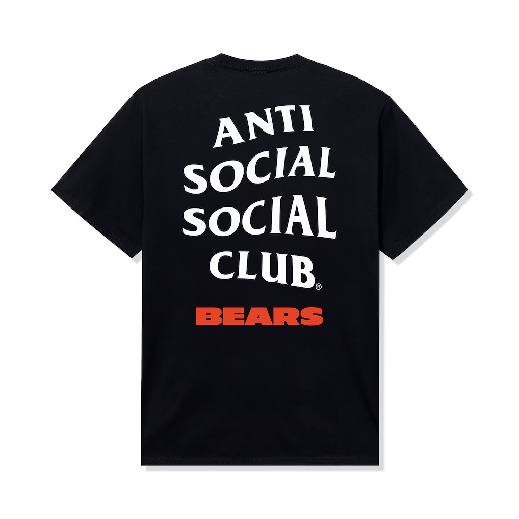Chicago Bears AntiSocialSocialClub x  Black Team T-Shirt