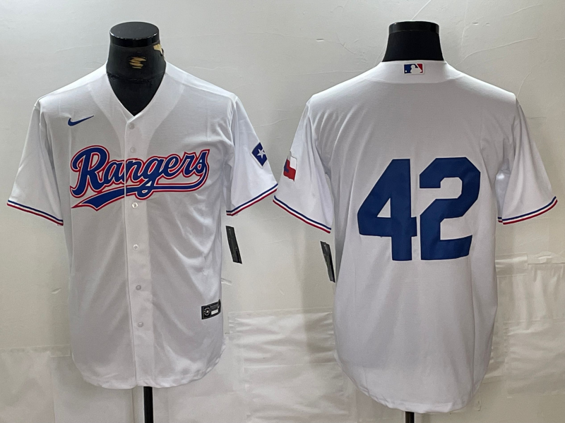 Men's Texas Rangers White 2024 Jackie Robinson Day Home Limited Jersey