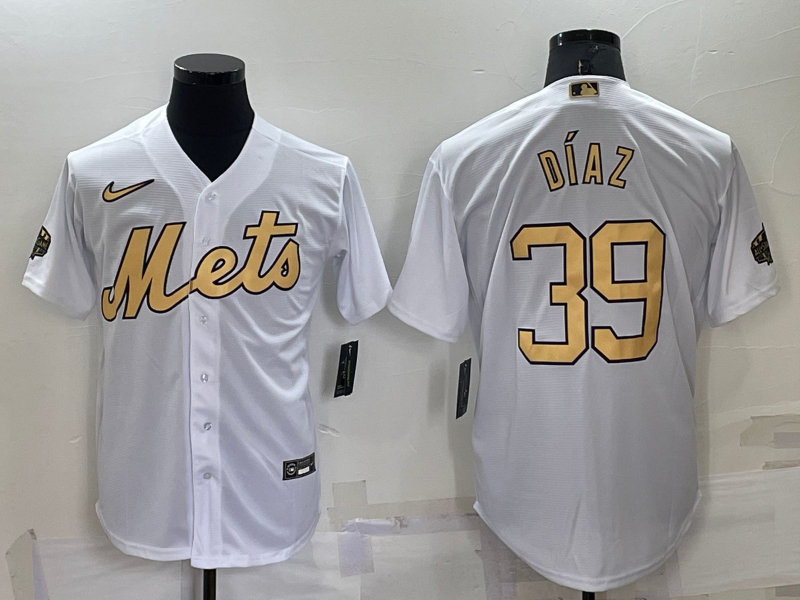 Men's New York Mets Edwin Diaz White Replica Player Jersey
