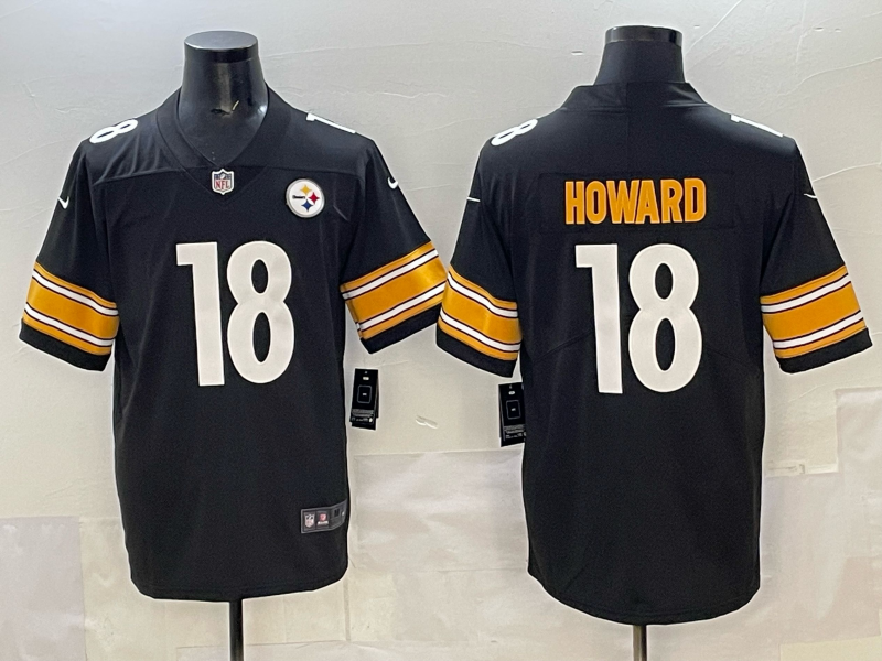 Men's Pittsburgh Steelers Will Howard #18 Black Team Game Jersey