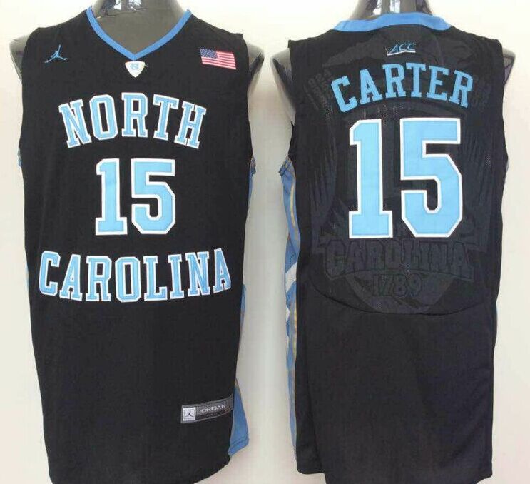 Men's North Carolina Tar Heels Vince Carter Black Player Game Jersey