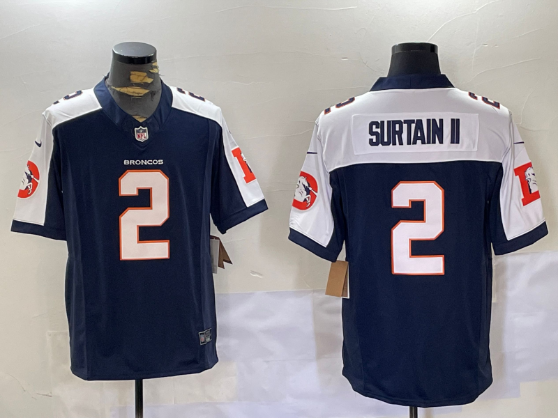 Men's Denver Broncos Patrick Surtain II #2 Navy Player Game Jersey1