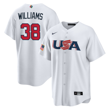 Men's 2023 World Baseball Classic Devin Williams USA White Jersey