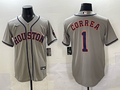 Men's Houston Astros Carlos Correa #1 Gray Replica Player Jersey