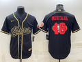 Men's San Francisco 49ers Joe Montana Black Game Player Jersey Joint Edition