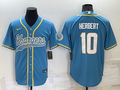 Men's Los Angeles Chargers Justin Herbert Powder Blue Game Jersey Joint Edition
