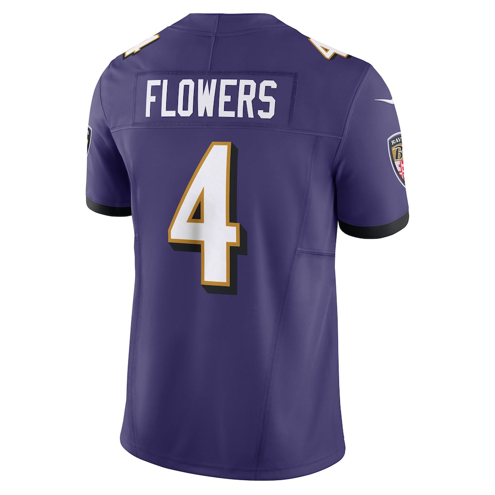B.Ravens #4 Zay Flowers Purple Vapor F.U.S.E. Limited Jersey