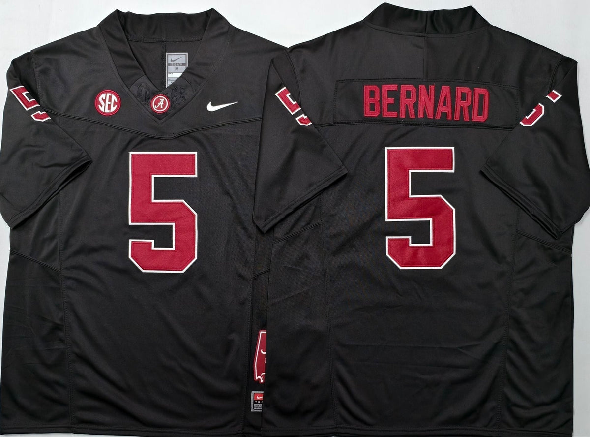 Men's Alabama Crimson Tide Germie Bernard #5 Black Player Game Jersey
