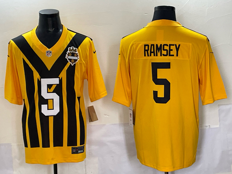 Men's Pittsburgh Steelers Jalen Ramsey Gold Alternate 1933 Throwback Game Jersey