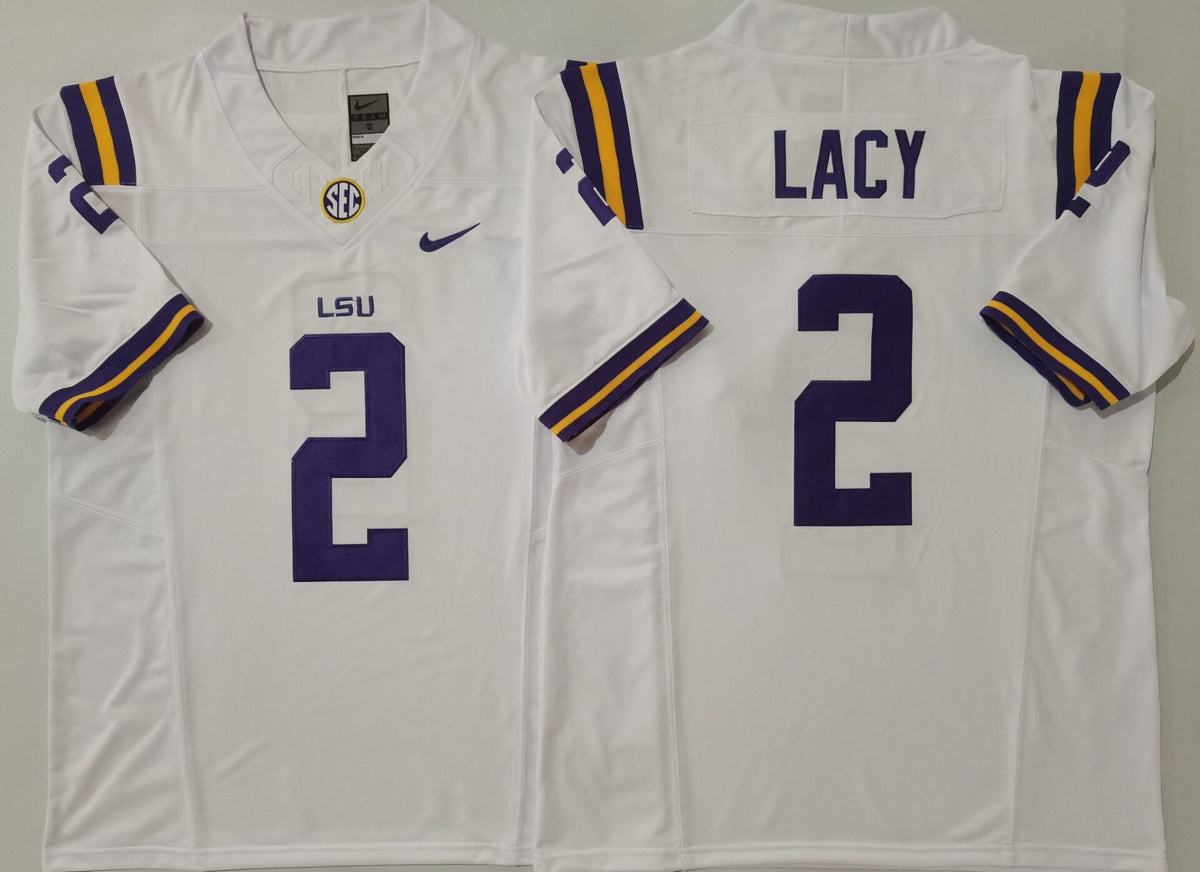 Men's LSU Tigers Kyren Lacy #2 White Player Jersey