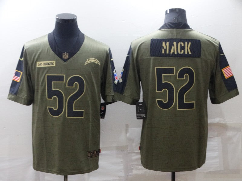 Men's Los Angeles Chargers Khalil Mack #52 Brown Game Jersey1