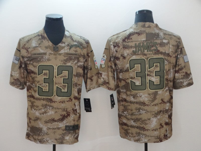 Men's Los Angeles Chargers Derwin James #33 Camouflage Game Jersey1