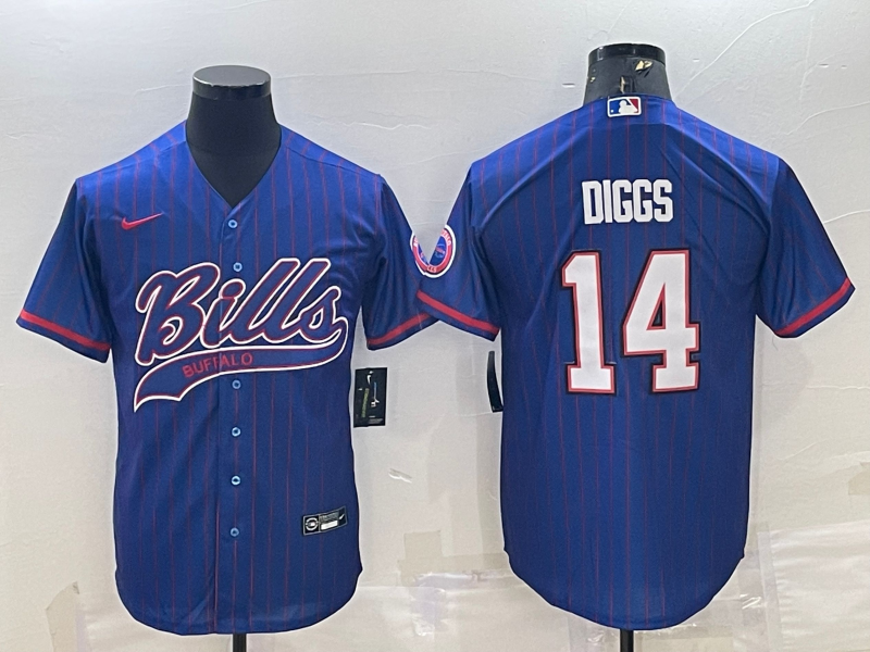 Men's Buffalo Bills Stefon Diggs #14 Royal Player Jersey1 Joint Edition
