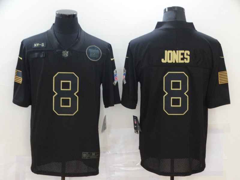 Men's New York Giants #8 Daniel Jones Black Player Game Jersey1