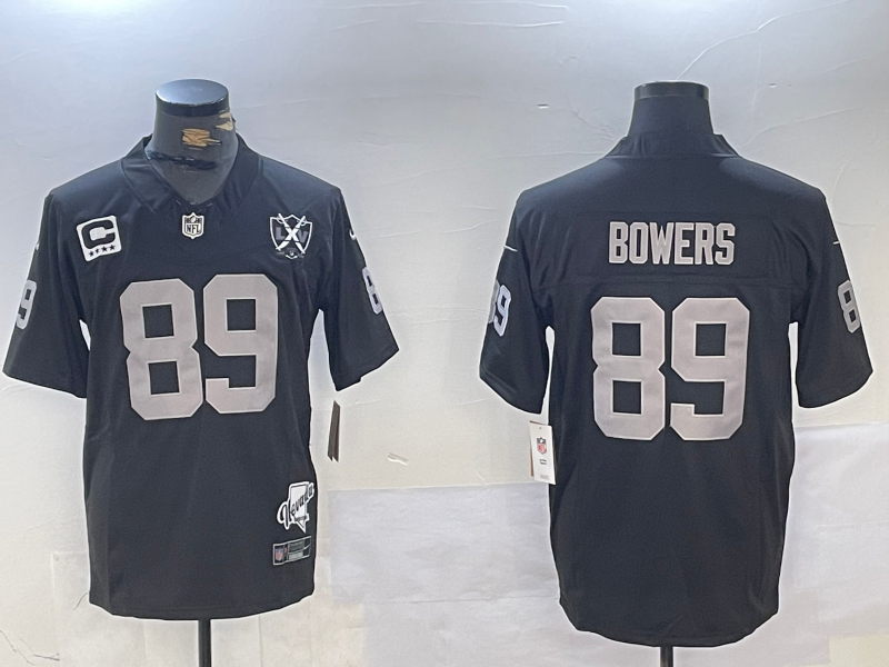 Men's Las Vegas Raiders Brock Bowers #89 Black Game Jersey1
