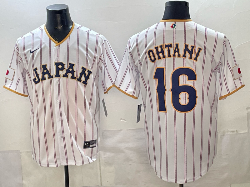 Men's Japan Baseball Shohei Ohtani #16 White 2026 World Baseball Classic Home Stadium Jersey