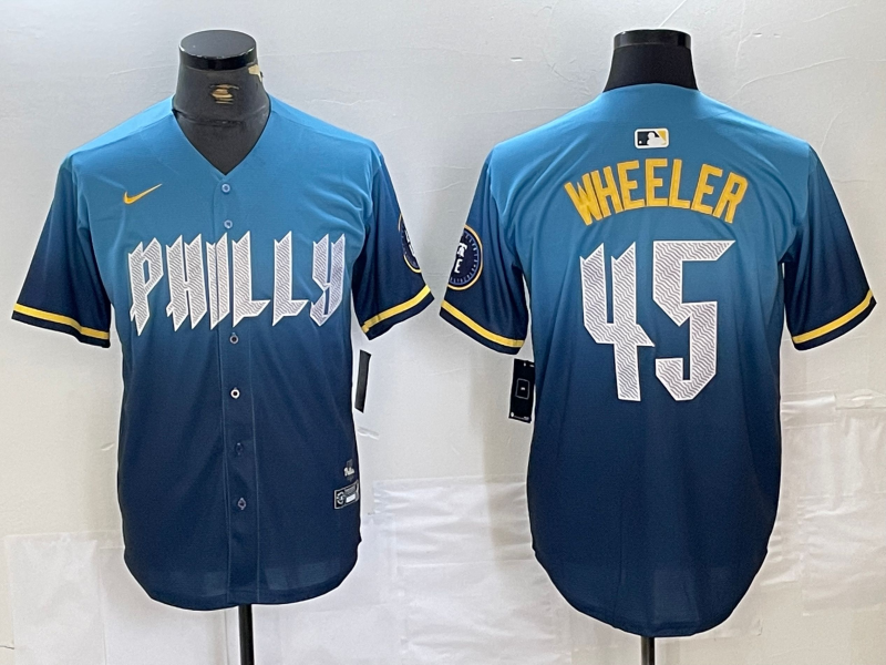 Men's Philadelphia Phillies Zack Wheeler Blue 2024 City Connect Limited Player Jersey
