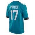 Jacksonville Jaguars Tim Patrick Teal Team Game Jersey