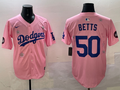 Men's Los Angeles Dodgers Mookie Betts Pink Alternate Replica Player Jersey