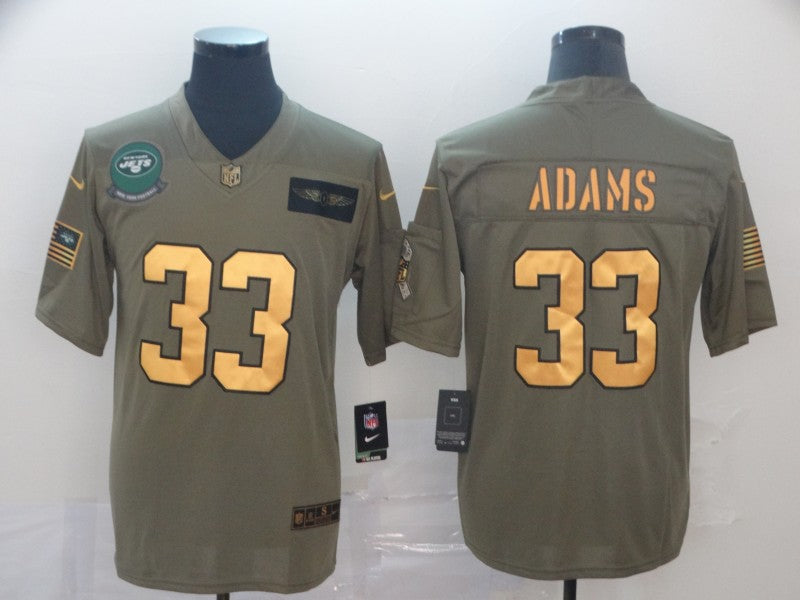 Men's New York Jets Jamal Adams #33 Brown Game Player Jersey1