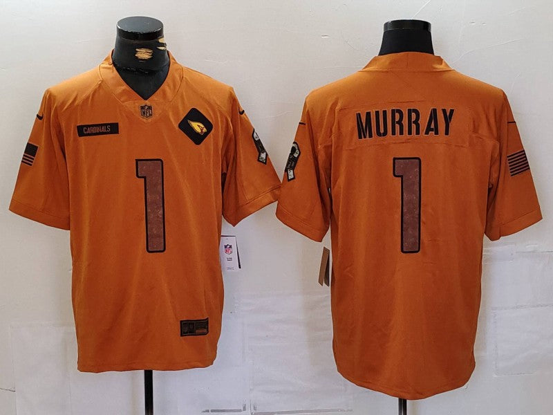 Men's Arizona Cardinals Kyler Murray #1 Brown 2023 Salute To Service Limited Jersey1