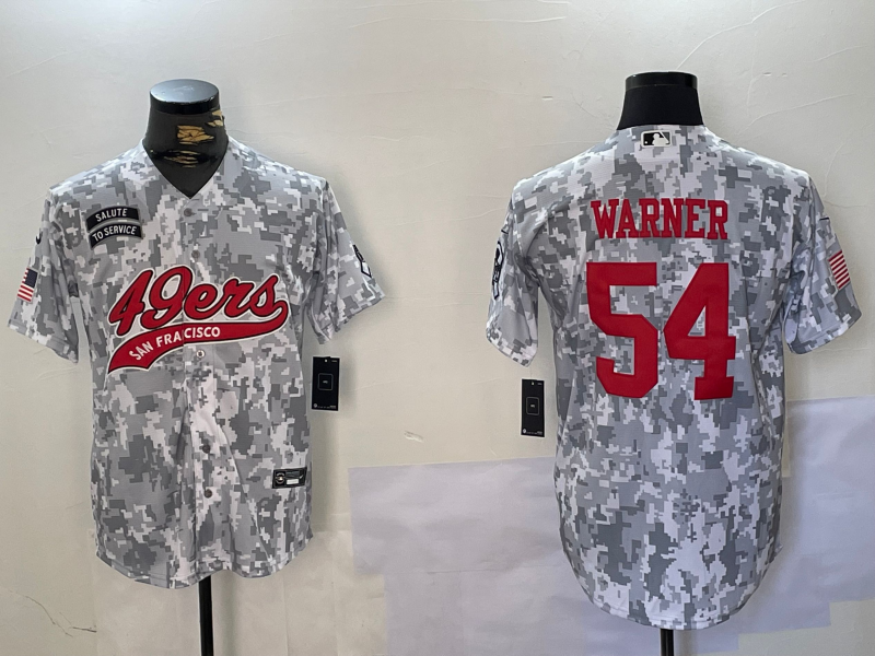 Men's San Francisco 49ers Fred Warner Arctic Camo Salute to Service Limited Jersey