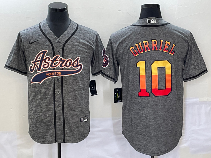 Men's Houston Astros Yuli Gurriel Gray Replica Player Jersey Joint Edition