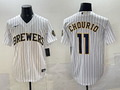 Men's Milwaukee Brewers Jackson Chourio White Replica Player Jersey