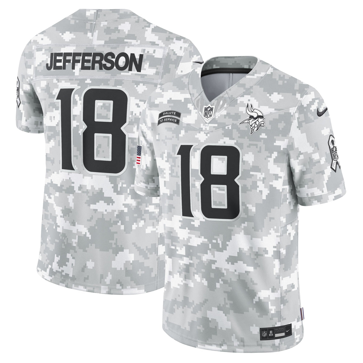 Justin Jefferson Minnesota Vikings  2024 Salute to Service Limited Jersey - Arctic Camo