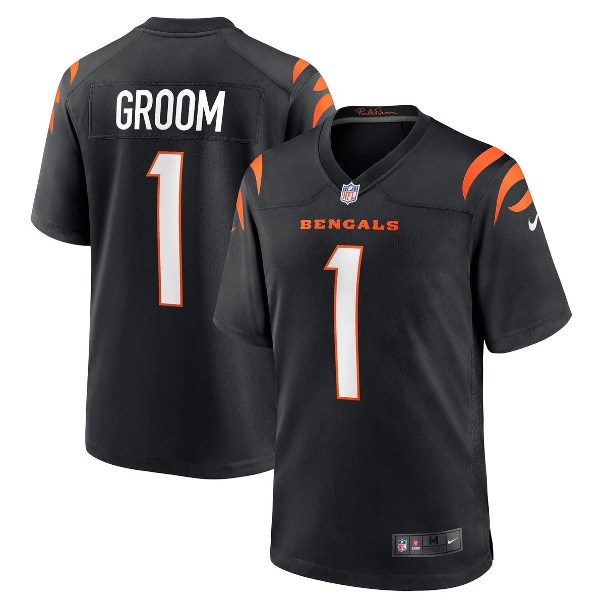 Number 1 Groom Cincinnati Bengals  Game Jersey - Black