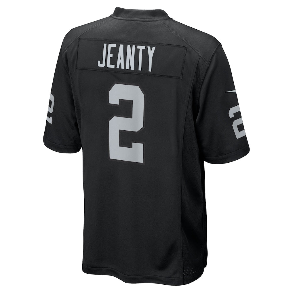 LV.Raiders #2 Ashton Jeanty Black 2025  Draft First Round Pick Game Jersey