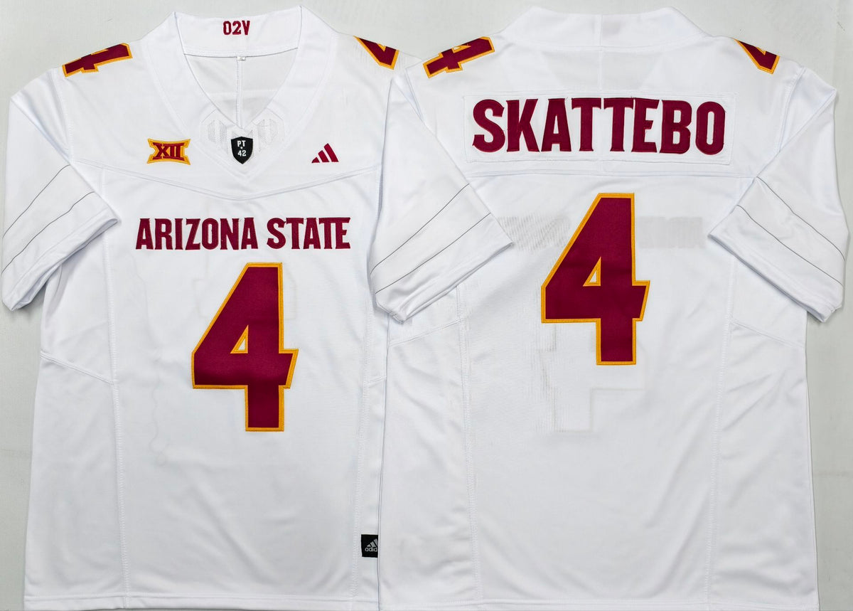 Men's Arizona State Sun Devils Cameron Skattebo White Player Jersey