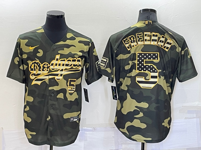 Men's Los Angeles Dodgers Freddie Freeman Camouflage Replica Baseball Jersey