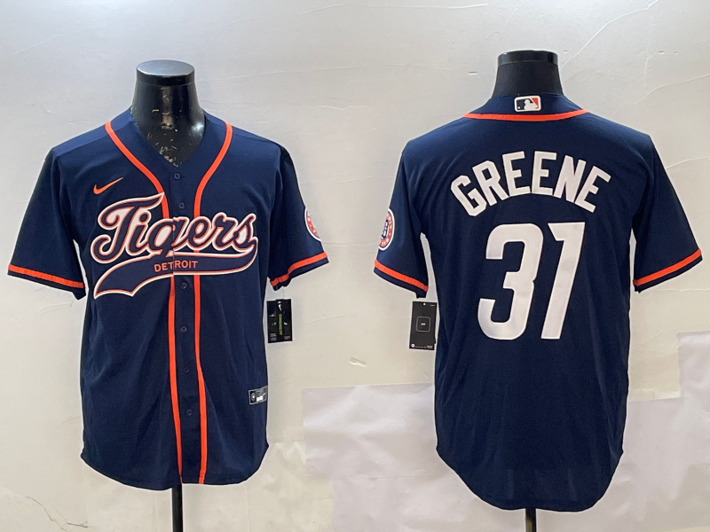 Men's Detroit Tigers Riley Greene Navy Player Jersey