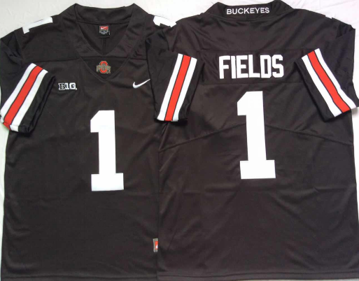 Men's Ohio State Buckeyes Justin Fields Black Player Game Jersey