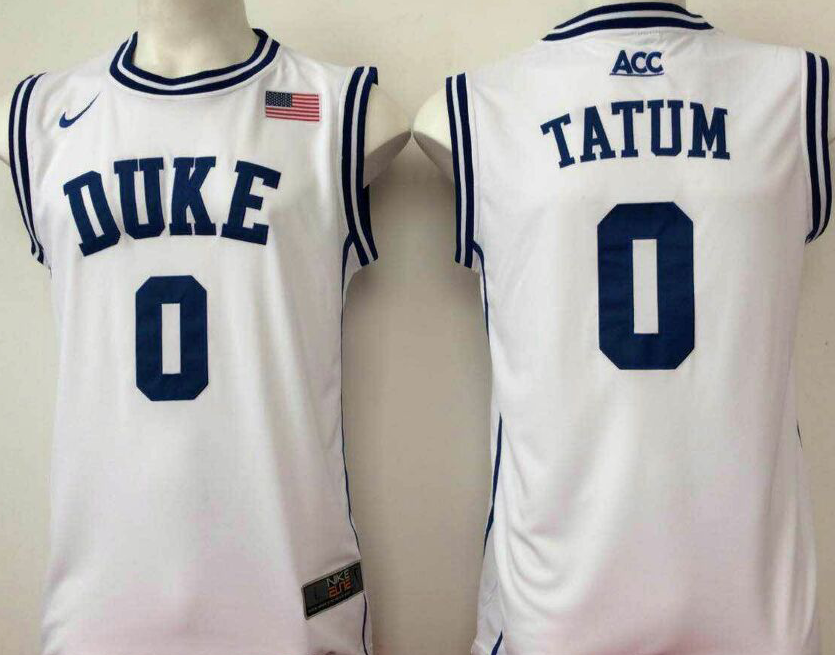 Men's Duke Blue Devils Jayson Tatum White Player Game Jersey