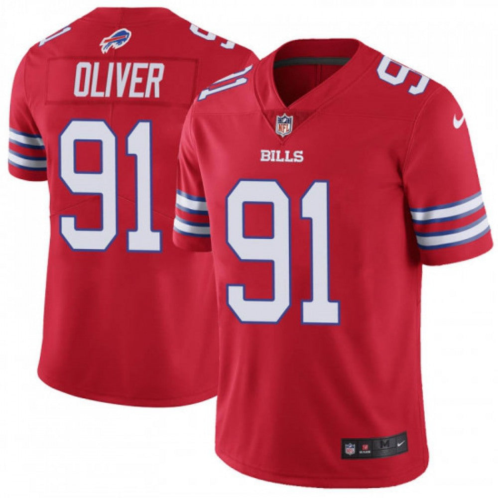 Men's Buffalo Bills #91 Ed Oliver Red Vapor Untouchable Limited Stitched  Jersey