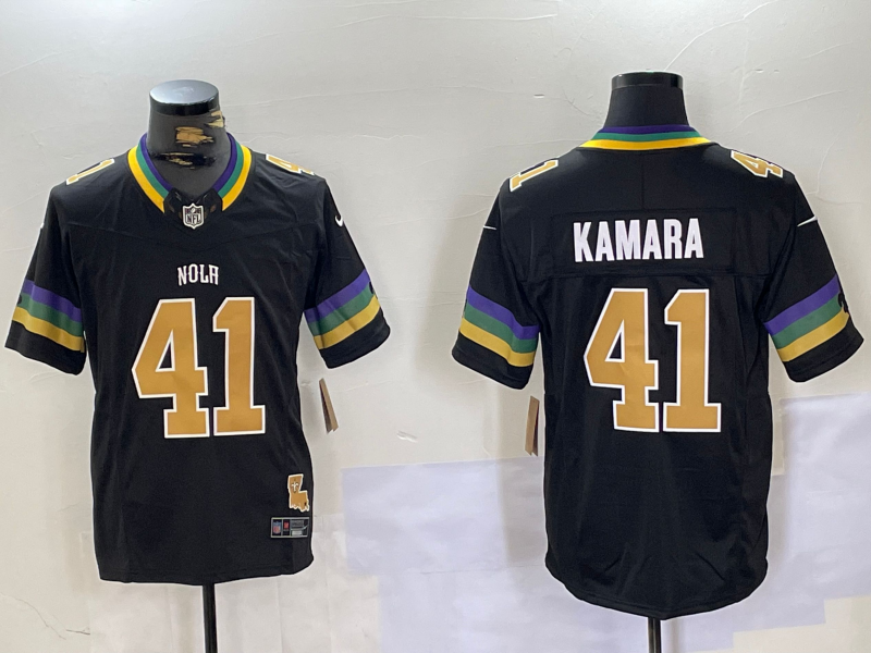 Men's New Orleans Saints Alvin Kamara #41 Black Team Player Jersey1