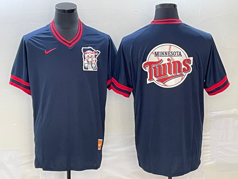 Men's Minnesota Twins Navy Replica Jersey1