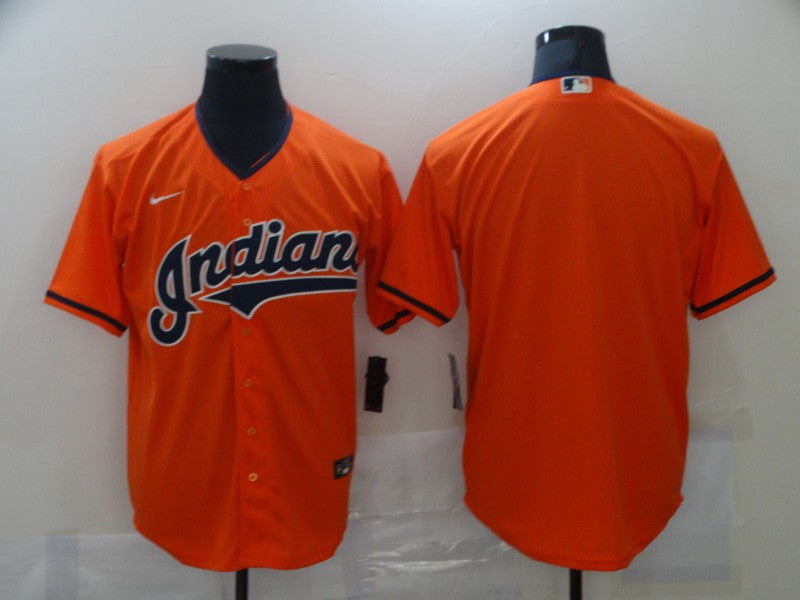 Men's Cleveland Guardians Orange Replica Blank Jersey1
