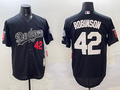 Men's Los Angeles Dodgers Jackie Robinson Black Throwback Cooperstown Collection Limited Jersey