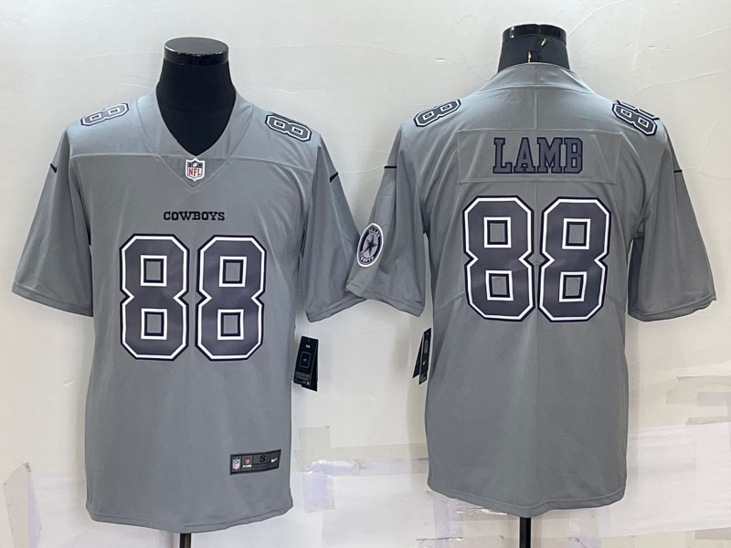 Men's Dallas Cowboys CeeDee Lamb Gray Atmosphere Fashion Game Jersey