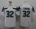 Men's Seattle Seahawks Chris Carson White Game Jersey