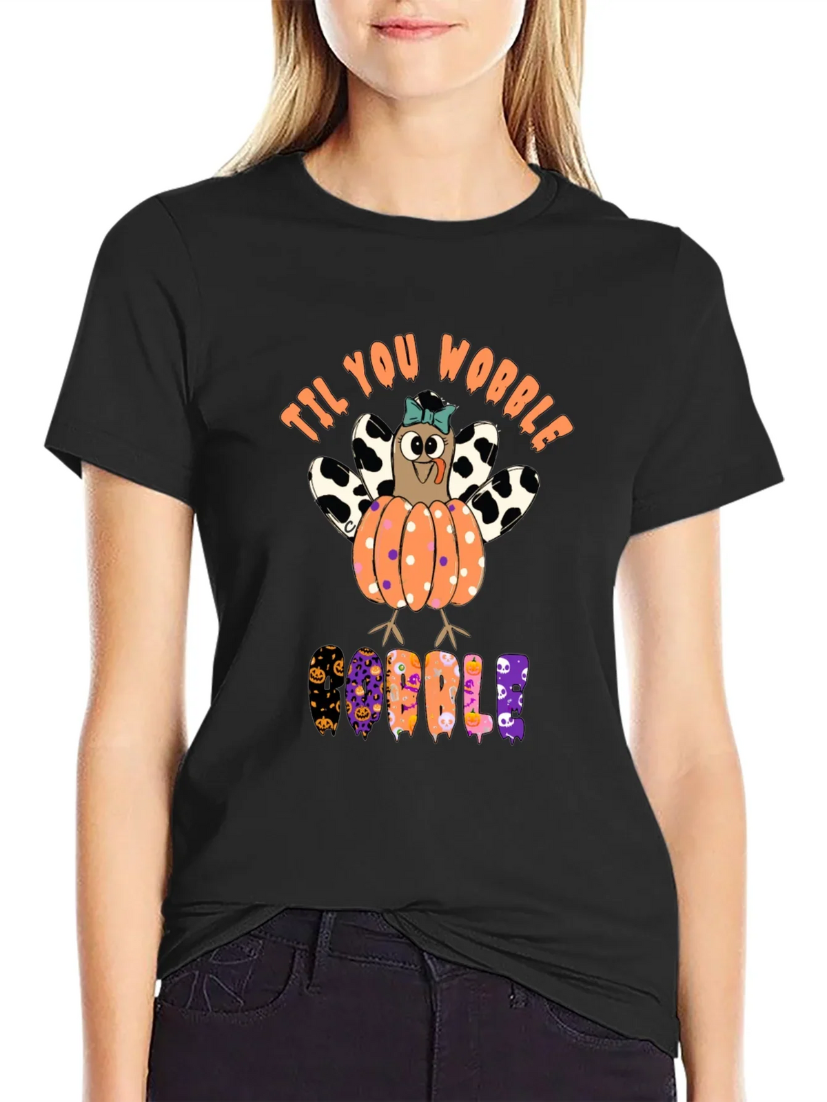Til You Wobble Turkey Pumpkin Halloween T-Shirt