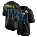 Men's Seattle Seahawks Sam Darnold  Black Super Bowl LX Patch Carbon Fashion Game Jersey