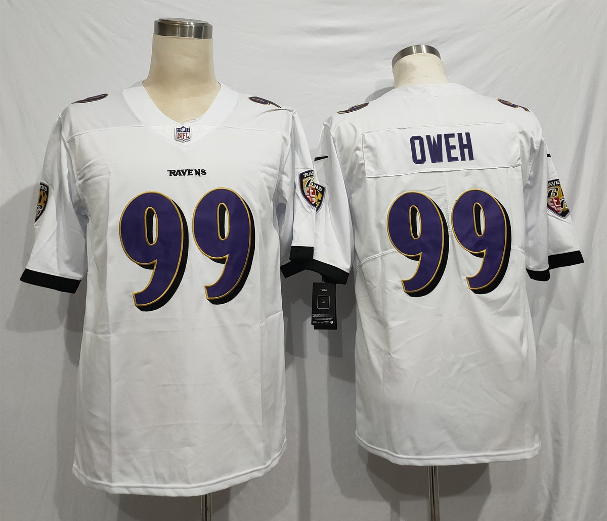 Men's Baltimore Ravens Odafe Oweh White Game Jersey