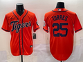 Men's Detroit Tigers Gleyber Torres Orange Replica Player Jersey
