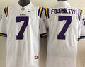 Men's LSU Tigers Leonard Fournett White Player Game Jersey